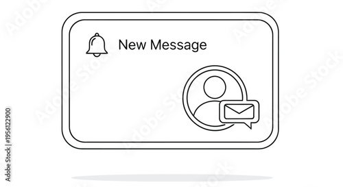 Illustration of a notification popup with a new message and user profile icon