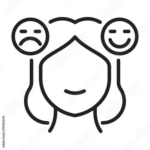 Mood Swing Emotional Instability Line Icon