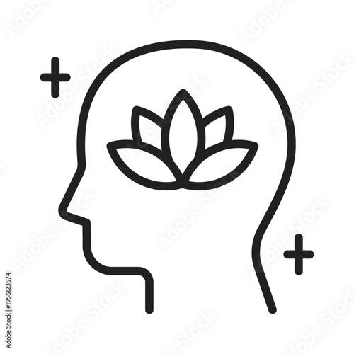 Mindfulness Meditation Mind Line Icon