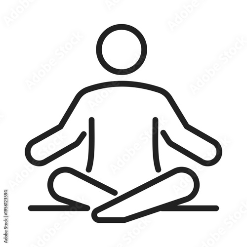 Meditation Yoga Pose Line Icon
