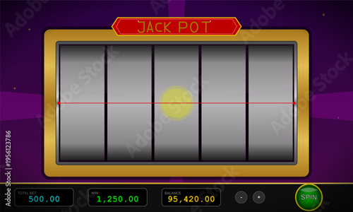 Digital Slot Machine Empty Reels UI