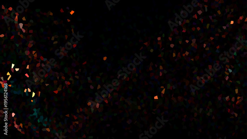 Vector Abstract colorful light particles scattered in black space and evoke dynamic flow, festive nights with magical atmosphere create wonder and cosmos