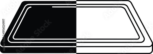 Black and white smartphone screen with double outline Vector