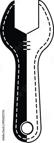 Adjustable wrench tool Vector
