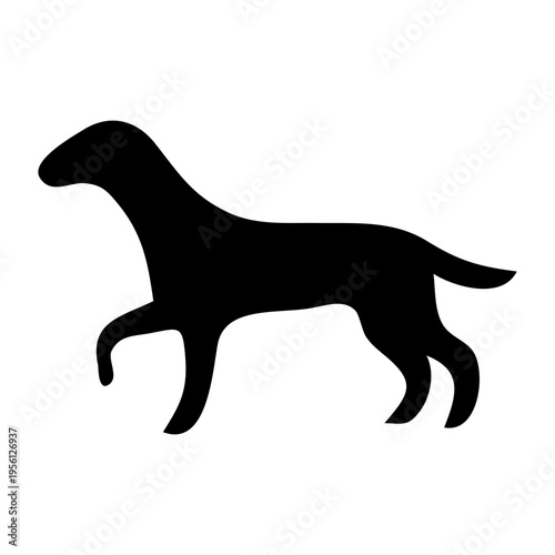 Walking Dog Long Silhouette Icon