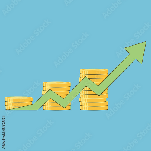 Financial Growth and Investment Success Concept with Upward Arrow Vector