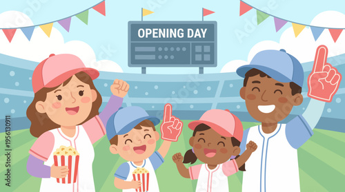 Family celebrates exciting opening day event at stadium