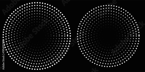 Create a bold look with a centric circle background featuring vector graphics of sound waves.