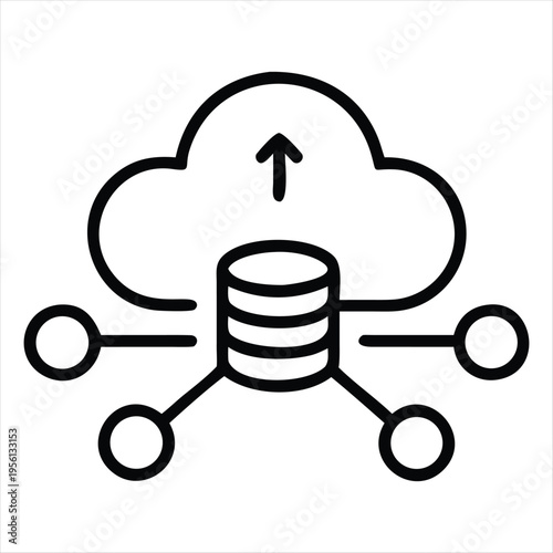 Data storage system with cloud connectivity and upload functionality Vector