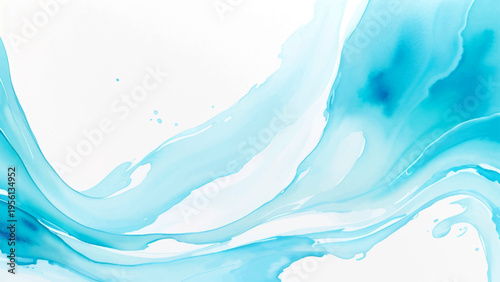 Abstract watercolor wave with blue hues flow fluid and gentle movement and translucent artistry and aquatic concept and artistic expression and delicate texture and ethereal beauty 