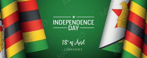 Zimbabwe independence day vector banner, greeting card.