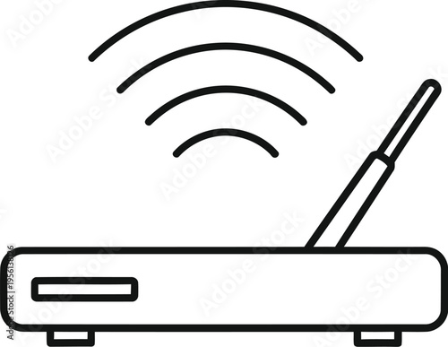Wireless router with signal waves for internet connectivity