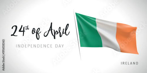 Ireland independence day vector banner, greeting card