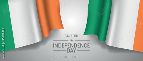 Ireland happy independence day greeting card, banner with template text vector illustration