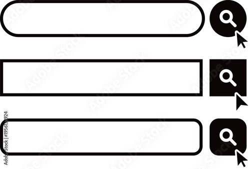 検索窓・検索バーのイラスト素材　セット　Search bar illustration set