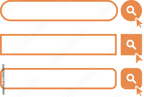 検索窓・検索バーのイラスト素材　カーソル　セット　Search bar illustration set