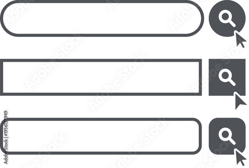 検索窓・検索バーのイラスト素材　セット　Search bar illustration set