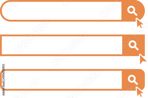 検索窓・検索バーのイラスト素材　カーソル　セット　Search bar illustration set