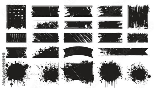 Abstract Grunge Elements: A collection of various textured design elements, ready to add a gritty and impactful aesthetic to any creative project.