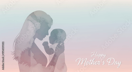 Mother and child embracing on mother's day warm sunset background loving family moment