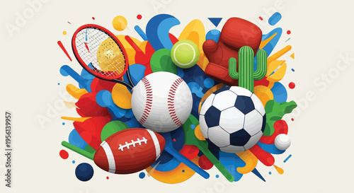 A round white basket holds soccer ball patterned easter eggs in a heart shape and a long row for a fun sports competition game