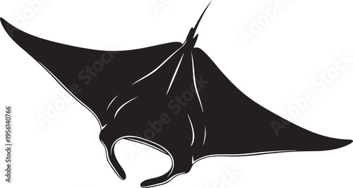 Canvas Print Black vector stingray icon