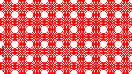 Red and Black Geometric Overlapping Circles Pattern, Abstract Optical Art Background
