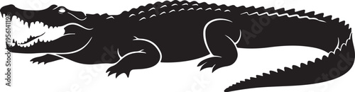 Black crocodile vector illustration