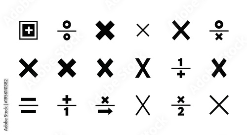 Collection of Mathematical Symbols and Operations Icons