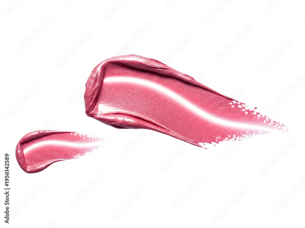 Fototapeta premium A pink lip gloss smear with a shiny finish