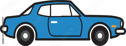 A vibrant red cartoon vector illustration of a fast luxury sports car with a classic vintage design, featuring a sleek convertible body and stylish wheels for a high-speed transportation drive