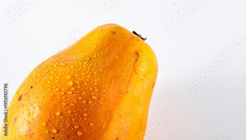 yellow pear with water drops