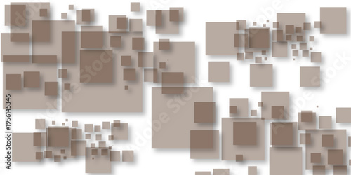 Abstract 3D Cube Pattern. Abstract background of overlapping light mosaic pattern. Abstract white background with cubes and blocks in different sizes. Modern vector illustration for technology, 