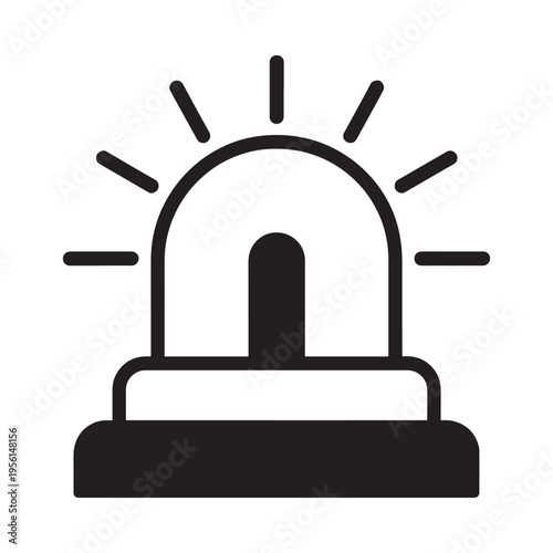 Simple black and white illustration of a police car emergency light beacon