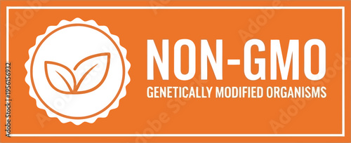 Non GMO Label Sign for Organic Food Products and Natural Healthy Diet Concept Vector Illustration