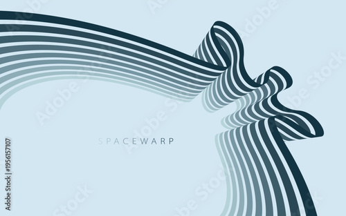 Abstract background with curve lines in perspective, vector wallpaper with stripes dreamy vanishing emotion, smooth and flexible lines design.