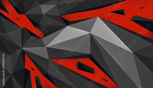 Vector abstract background with dynamic low poly shapes in motion, destruction anxiety wallpaper, polygonal futuristic chaos.