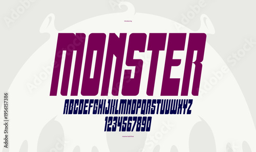 Bold and strong vector geometric font for logos and branding, heavy letters alphabet for posters and advertising, display typeface with huge fat letters, italic version.