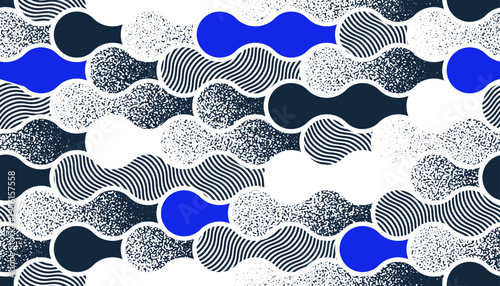 Runny water seamless pattern, vector waves lines geometric abstract background, river flows endless wallpaper.