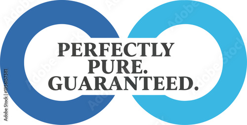 Perfectly Pure Guaranteed Concept Logo with Infinity Symbol Design for Natural Product Quality Assurance Branding