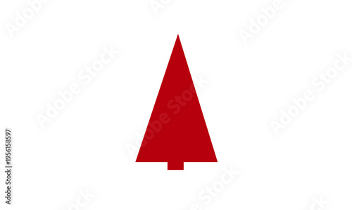 Free Download A cute red Christmas tree made of paper is placed on a transparent background. - GFXLoad