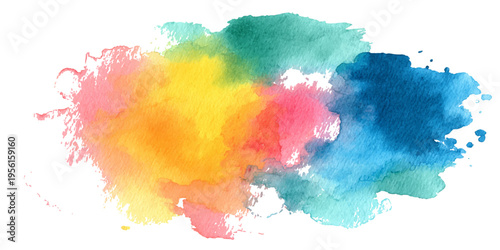 A vibrant watercolor splash bursts forth with a spectrum of vivid colors, evoking a sense of artistic creativity and expressive freedom. 