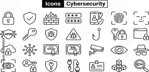 Cybersecurity Icons A Comprehensive Collection for Digital Security and Online Protection Solutions