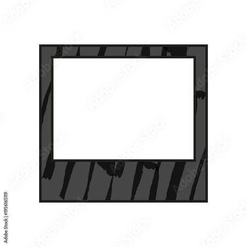 Photo Frame design. Empty Photo Frame with grunge Brush strokes texture background isolated transparent backdrop. Perfect for modern Photo decor social media reels stories design. EPS 10