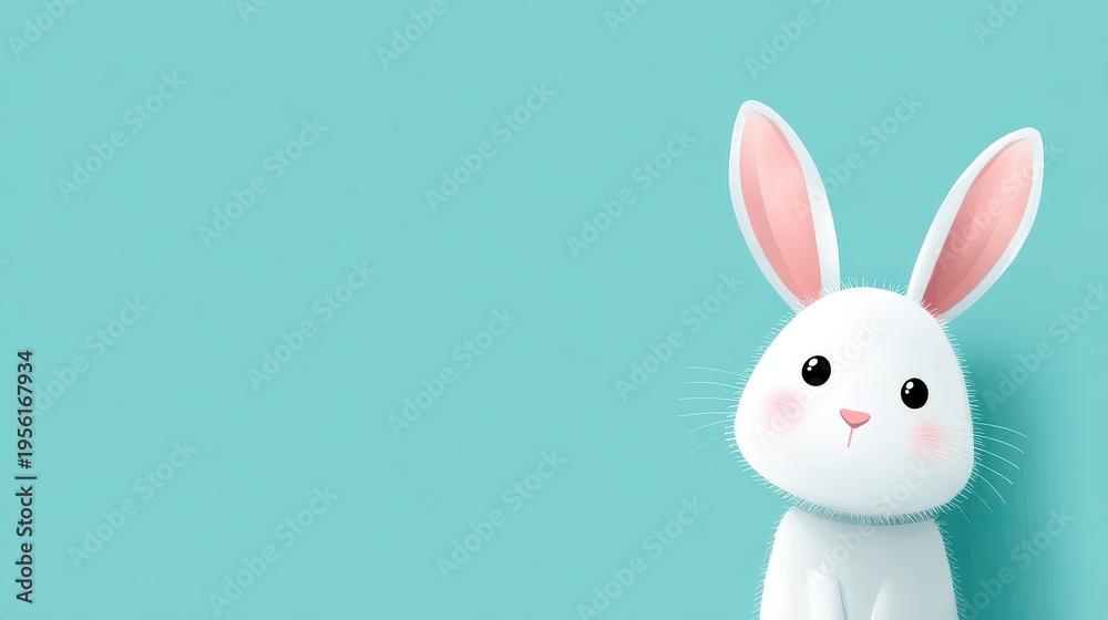 Obraz premium pastel bunny green background on a blue background