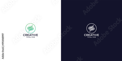 modern energy logo design, positive solution, icon, vector, premium.