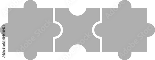 Jigsaw puzzle pieces template with outline design for infographics, educational games and business diagrams. Connection and teamwork concepts.