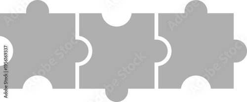 Tableau sur toile Puzzle pieces outline design symbolizing connection and collaboration