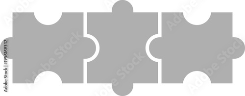 Jigsaw puzzle pieces template with outline design for infographics, educational games, and business diagrams. Connection and teamwork concept illustration.