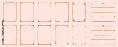 set of linear Art Deco ornament frames